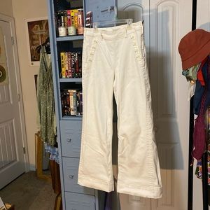 Anthropologie, Pilcro and the Letterpress, wide leg, cream-colored pants